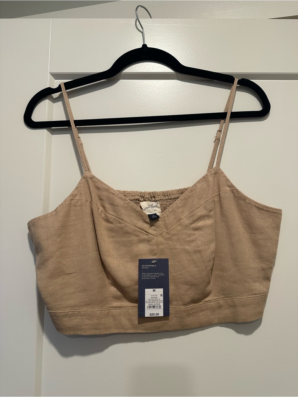 NWT Universal Thread Beige Linen Cropped Cami Tank